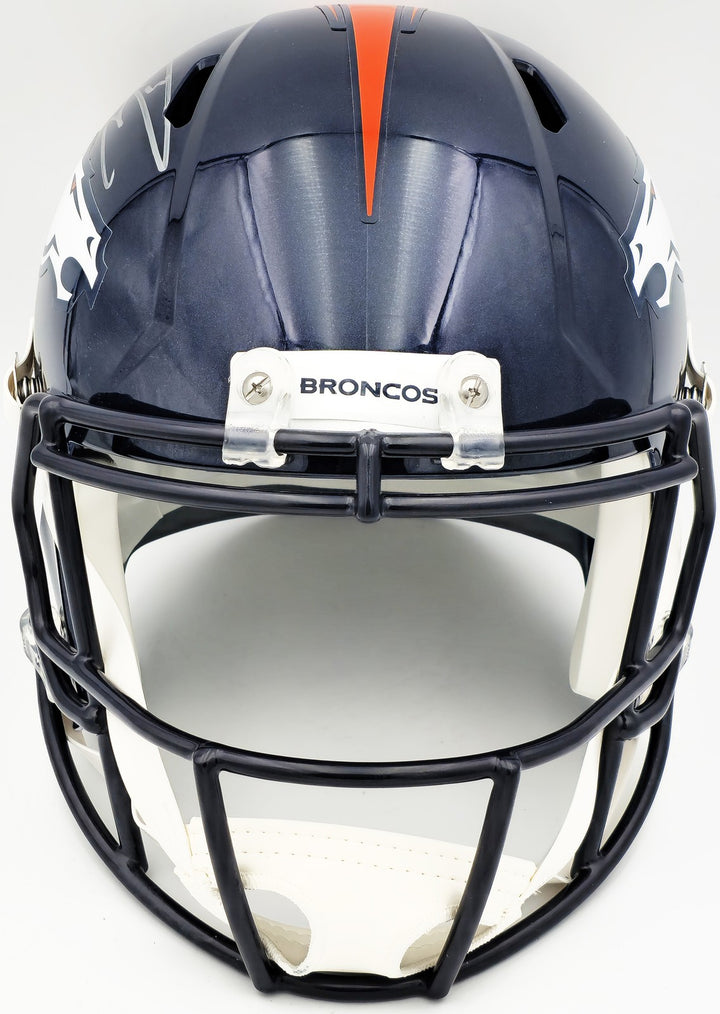 Russell Wilson Signed Broncos Blue Full Size Replica Speed Helmet Fanatics Holo