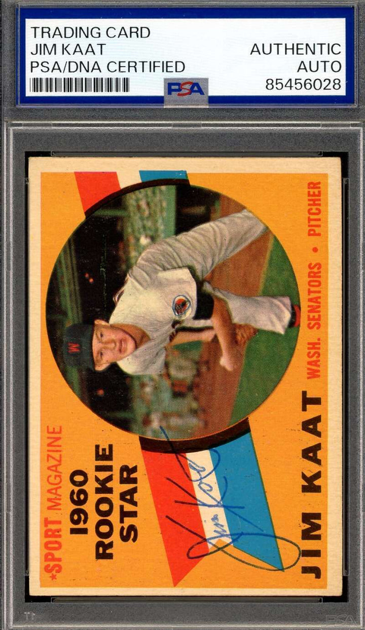 Jim Kaat PSA DNA Vintage Signed 1960 Topps Rookie Star Autograph