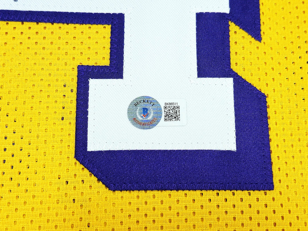 Los Angeles Lakers Jerry West Signed Yellow Jersey Beckett
