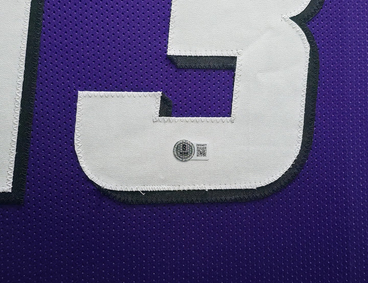 Phoenix Suns Steve Nash Signed Framed Purple Jersey Beckett BAS Witness