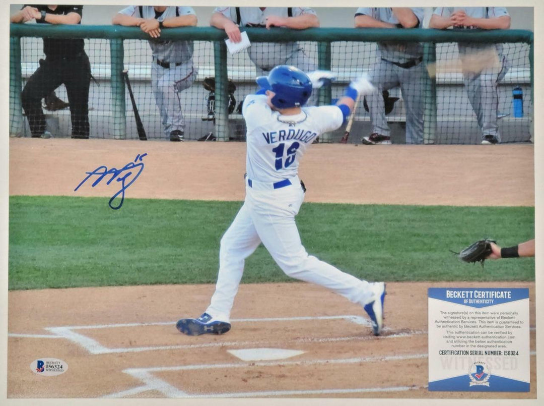 Alex Verdugo signed 11x14 Photo Red Sox Quakes Autograph ~ Beckett Witness COA