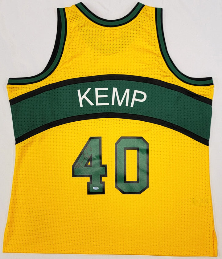 Supersonics Shawn Kemp Auto 1994-95 Mitchell & Ness Hardwood Classics Yellow