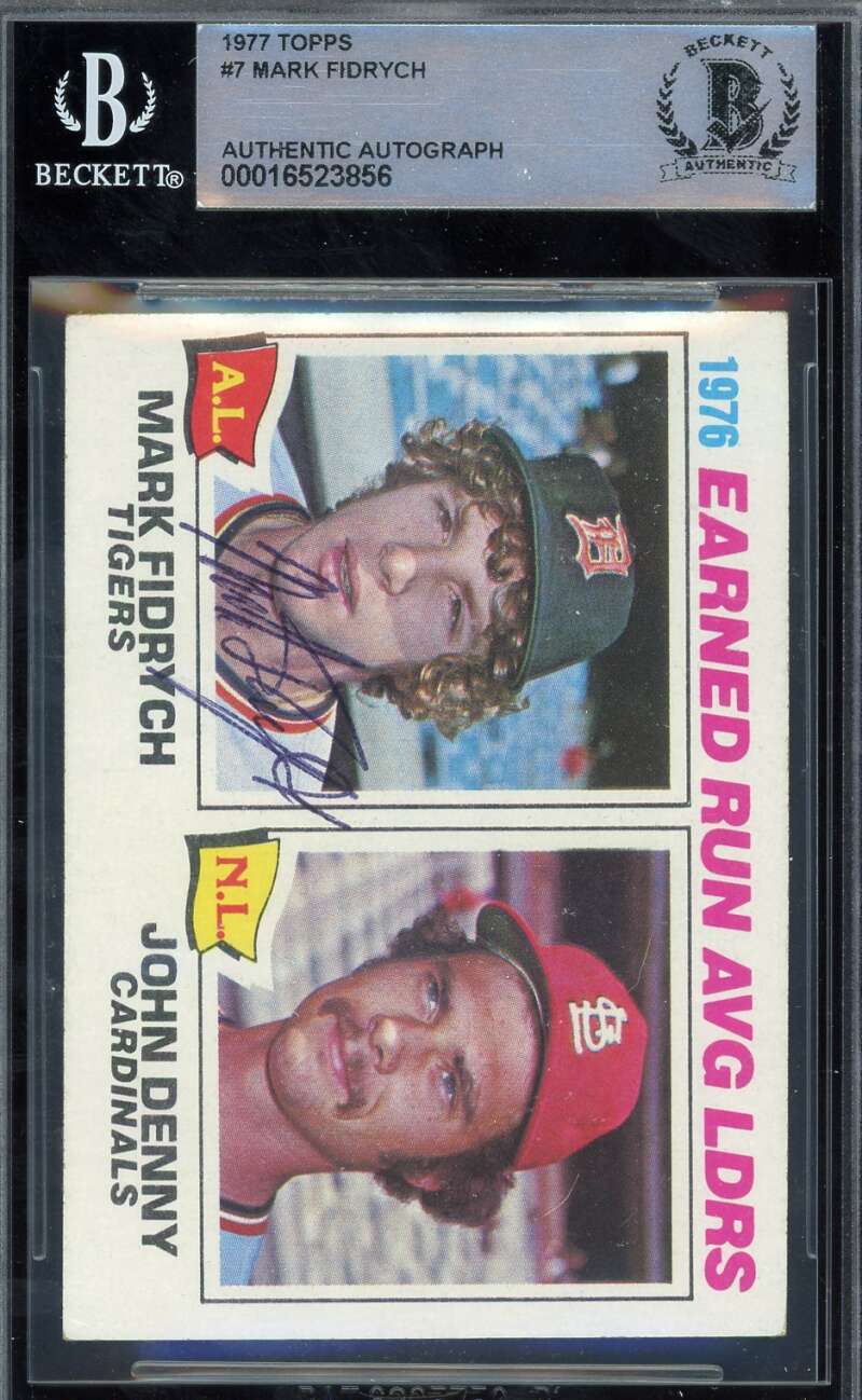 Mark Fidrych Beckett BAS Signed 1977 Topps 1976 Leaders Rookie Autograph
