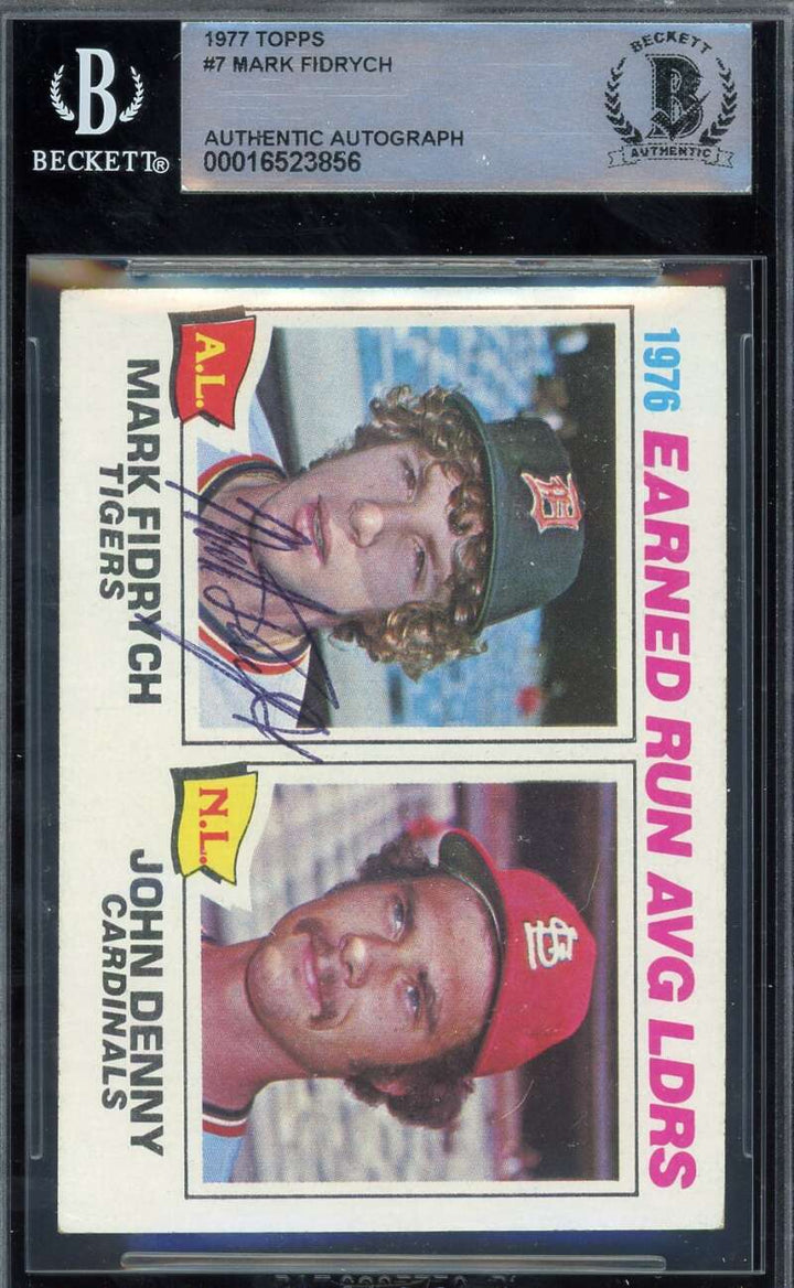Mark Fidrych Beckett BAS Signed 1977 Topps 1976 Leaders Rookie Autograph