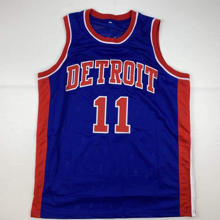 Autographed/Signed ISIAH THOMAS Detroit Blue Basketball Jersey Beckett BAS COA