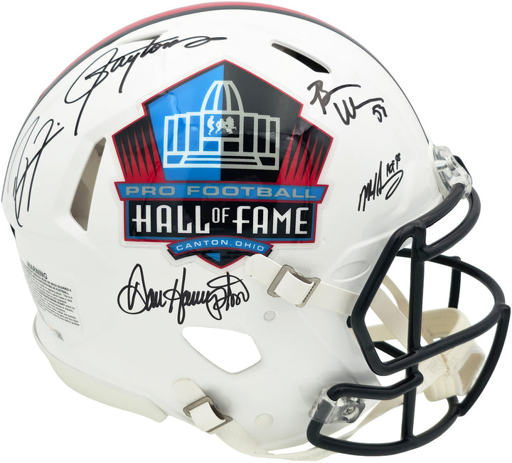 5 HOF Linebackers Signed White Full Size Authentic Helmet Beckett