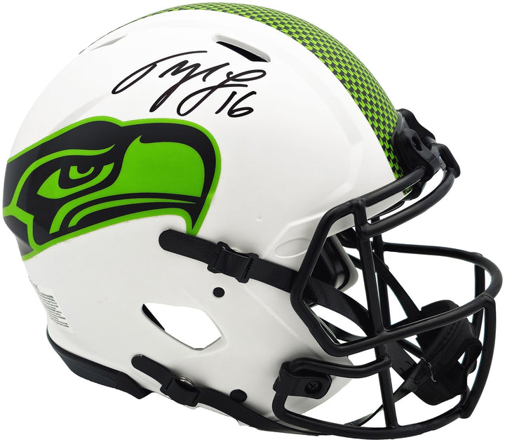 Tyler Lockett Auto Seahawks Lunar Eclipse White Full Size Speed Authentic Helmet