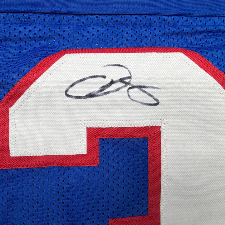 Autographed/Signed Odell Beckham Jr OBJ New York Retro Blue Jersey Beckett COA