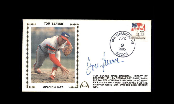 Tom Seaver PSA DNA Signed 1985 First Day Cover Cache FDC Opening Day Autograph