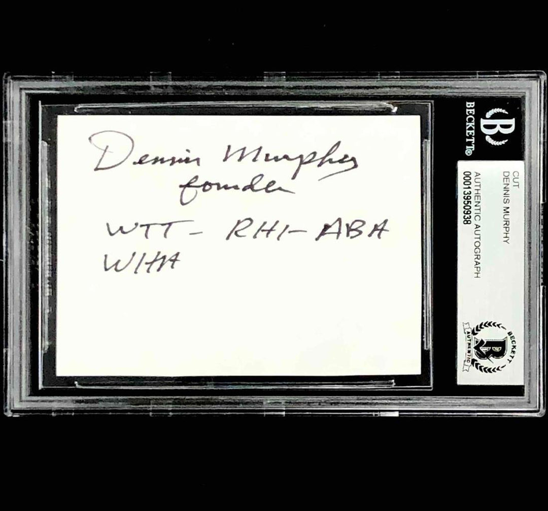 Dennis Murphy Sr. "WTT RHI ABA WHA Founder" signed cut auto card BGS BAS Beckett