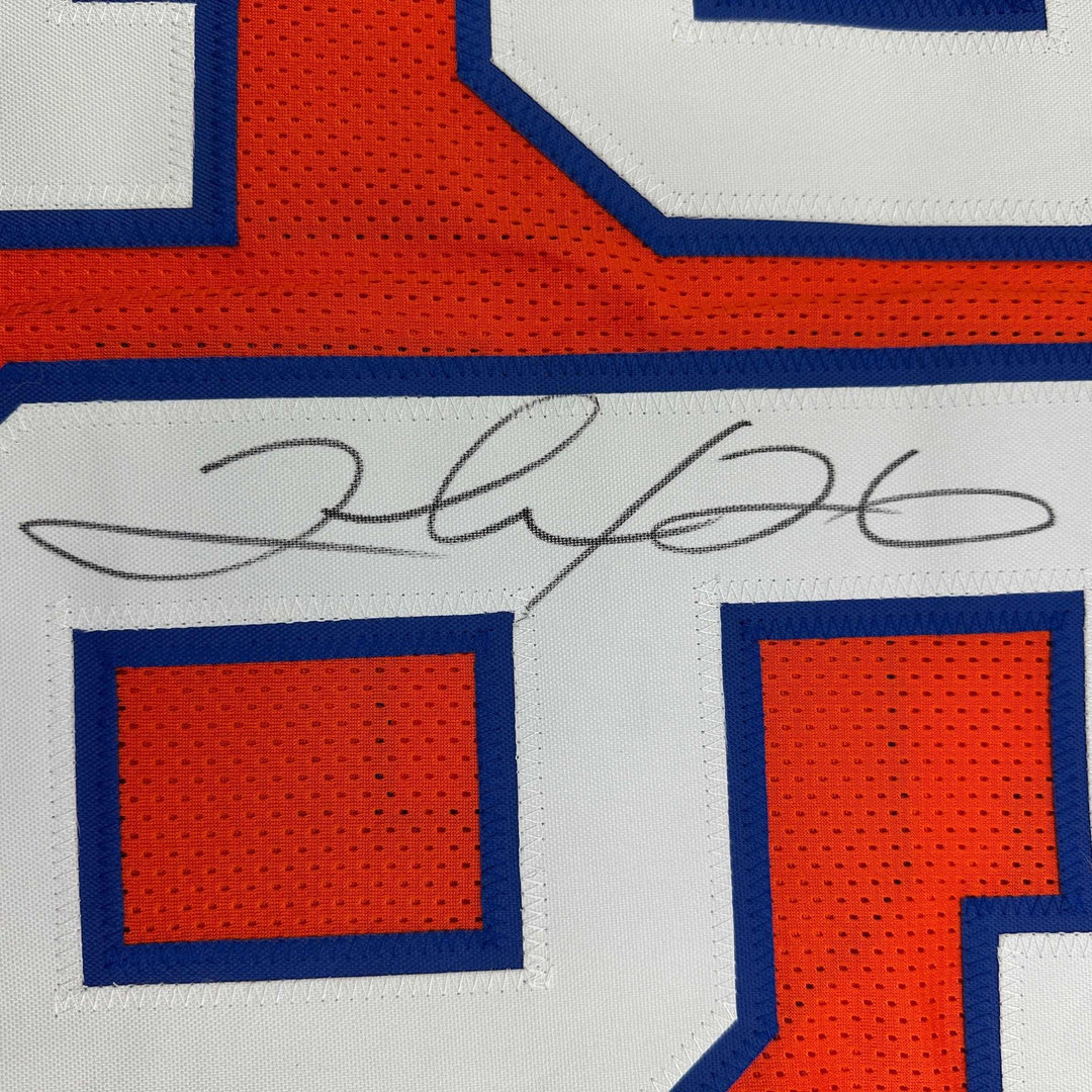 Autographed/Signed Clinton Portis Denver Retro Orange Jersey Beckett BAS COA