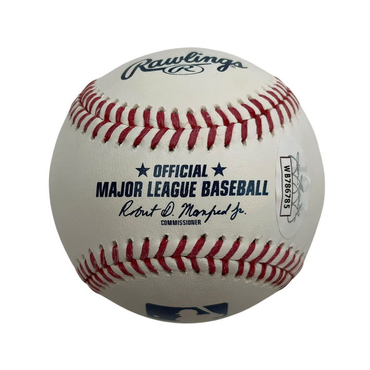 Autographed/Signed Tom Glavine HOF 14 Rawlings ROML Baseball JSA COA