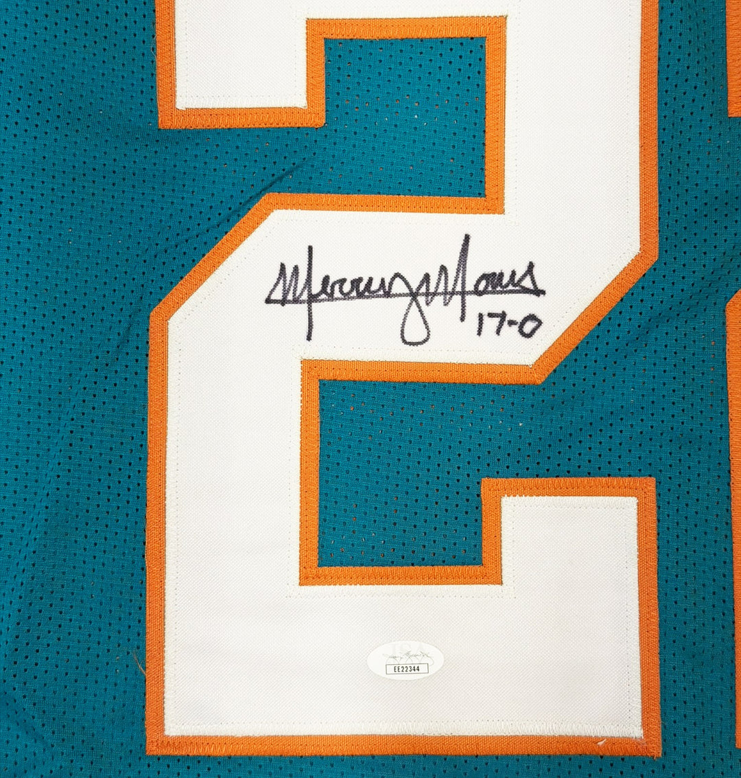 Mercury Morris Signed Dolphins Teal Custom Jersey JSA