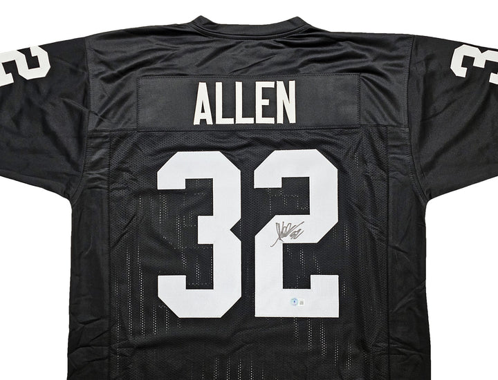Oakland Raiders Marcus Allen Signed Black Jersey Beckett Witness