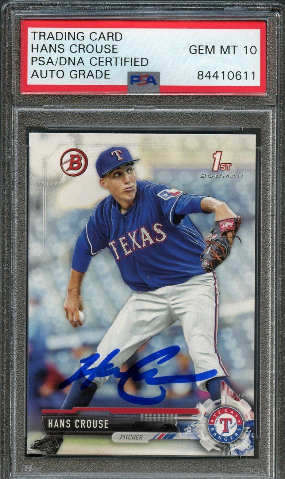 2017 Bowman Draft 1st #BD-33 HANS CROUSE Signed Card AUTO Grade 10 PSA Slabbed R