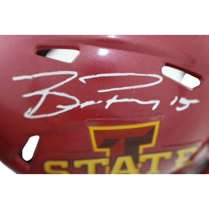 Brock Purdy Autographed Iowa State Cyclones Red Mini Helmet Beckett WIT 56915