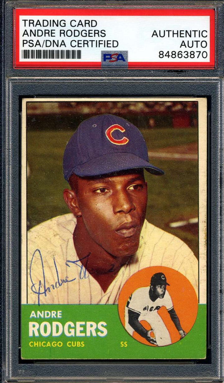 Andre Rodgers PSA DNA Signed 1963 Topps Autograph