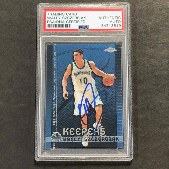 2000 Topps Chrome #K5 Wally Szczerbiak Signed Card AUTO PSA Slabbed Minnesota Ti