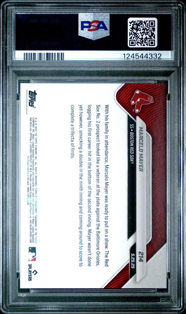Graded 2025 Topps Now Marcelo Mayer #214 Rookie RC Card PSA 10 Gem Mint