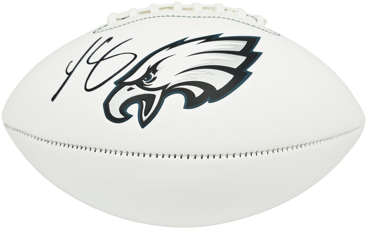 LeSean McCoy Signed Philadelphia Eagles White Logo Football Beckett BAS Witness