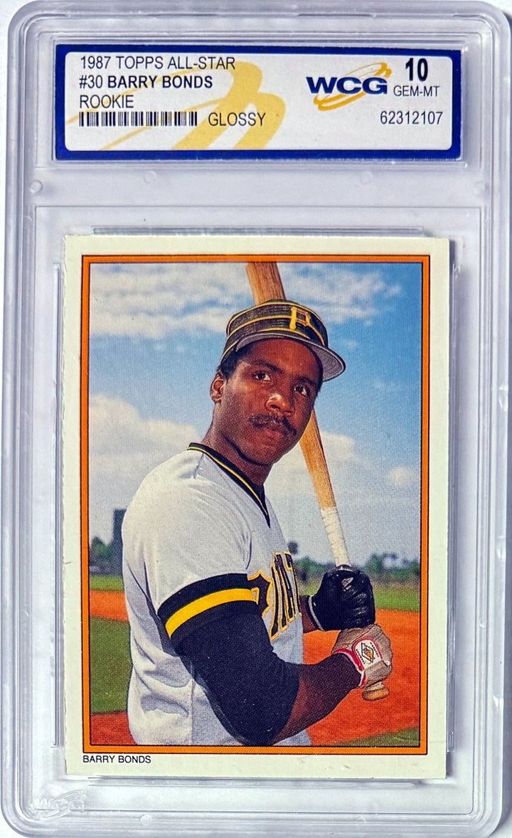 Barry Bonds 1987 Topps Glossy Rookie Card (RC) #30- WCG Graded 10 Gem Mint