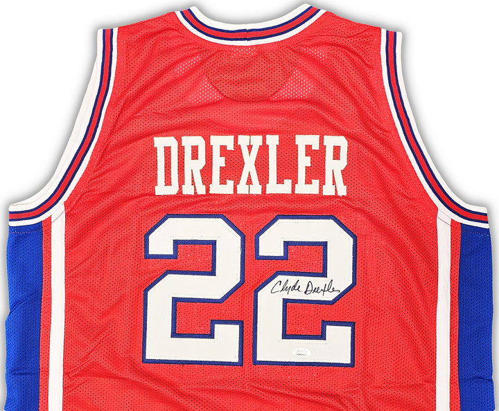 Houston Cougars Clyde Drexler Autographed Signed Red Jersey JSA