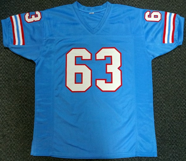 Houston Oilers Mike Munchak Autographed Signed Blue Jersey "HOF 2001" PSA/DNA