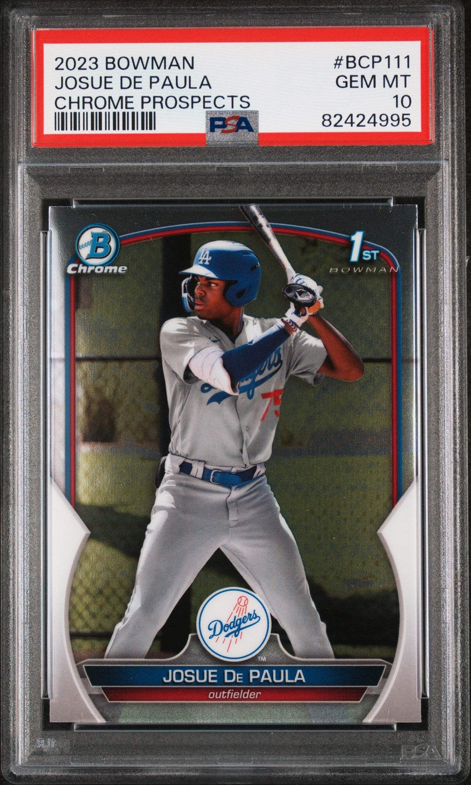 Graded 2023 Bowman Josue De Paula #BCP111 Chrome Prospects Baseball Card PSA 10