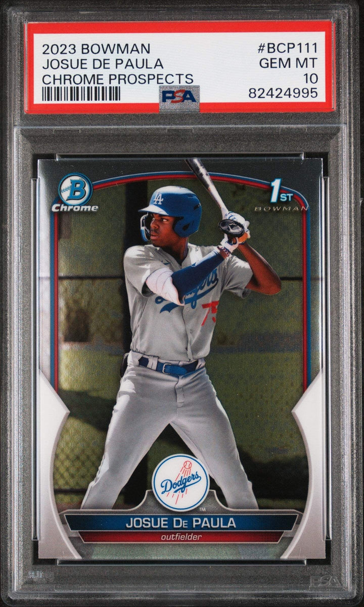 Graded 2023 Bowman Josue De Paula #BCP111 Chrome Prospects Baseball Card PSA 10