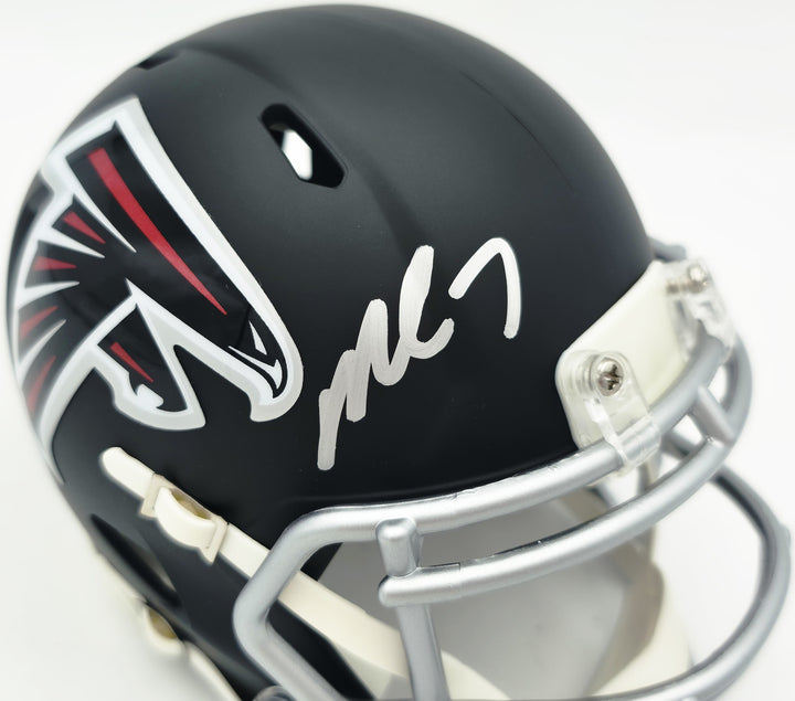 Michael Vick Signed Atlanta Falcons Black Speed Mini Helmet Beckett BAS Witness