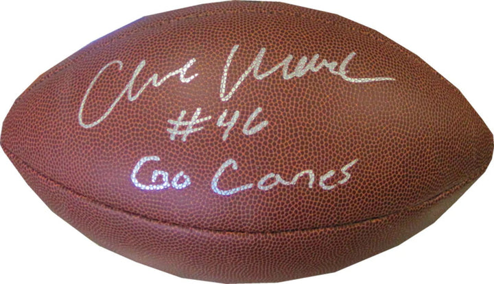Clive Walford Go Canes Autographed Wilson NFL Football (JSA)