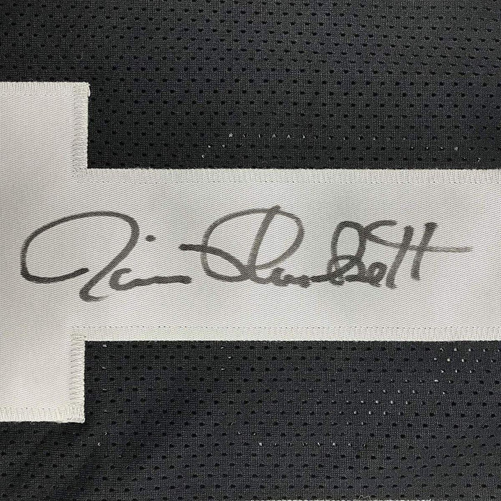 Framed Autographed/Signed Jim Plunkett 35x39 Oakland Black Jersey JSA COA