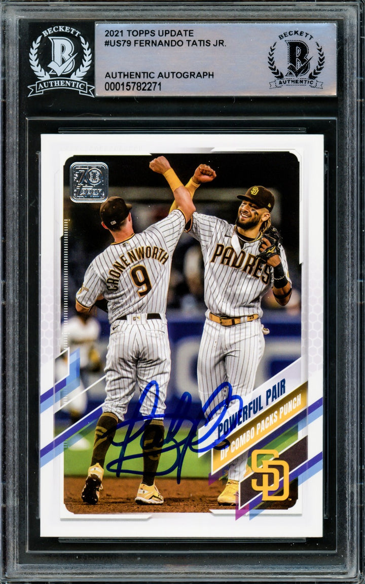 Fernando Tatis Jr. Signed 2021 Topps Update Card #US79 San Diego Padres Beckett