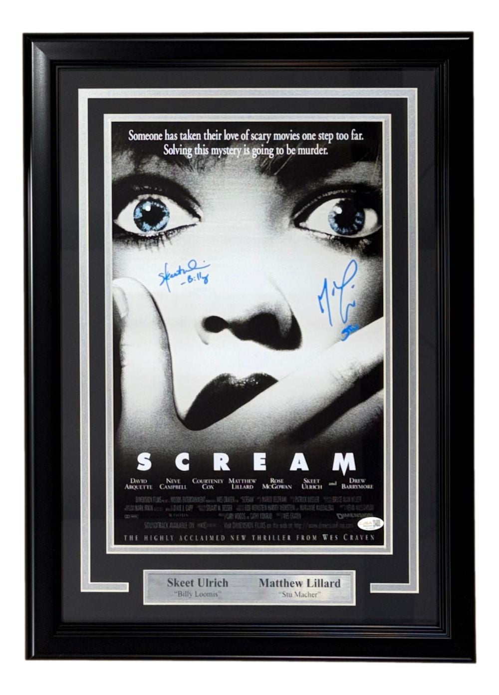 Matthew Lillard Skeet Ulrich Signed Framed 11x17 Scream Photo JSA QR