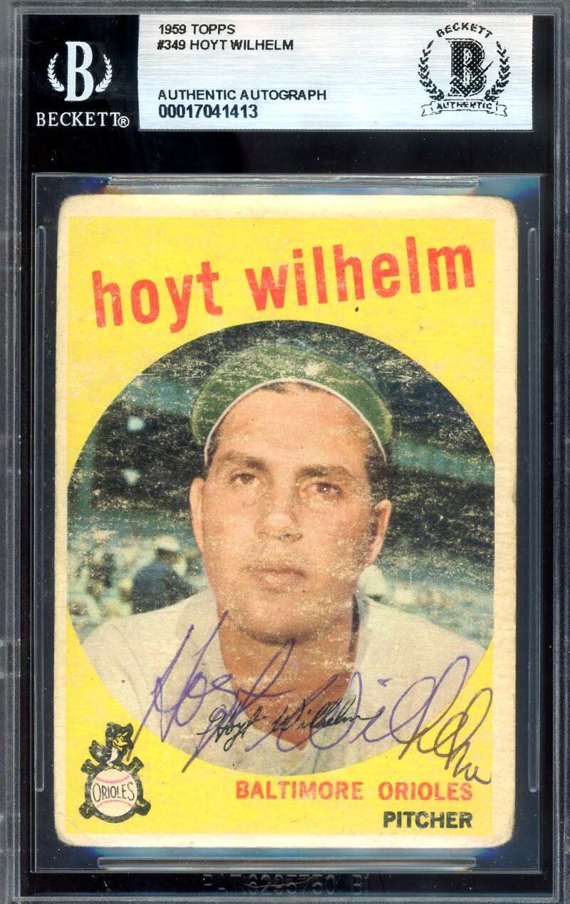 Hoyt Wilhelm Beckett BAS Signed 1959 Topps Autograph