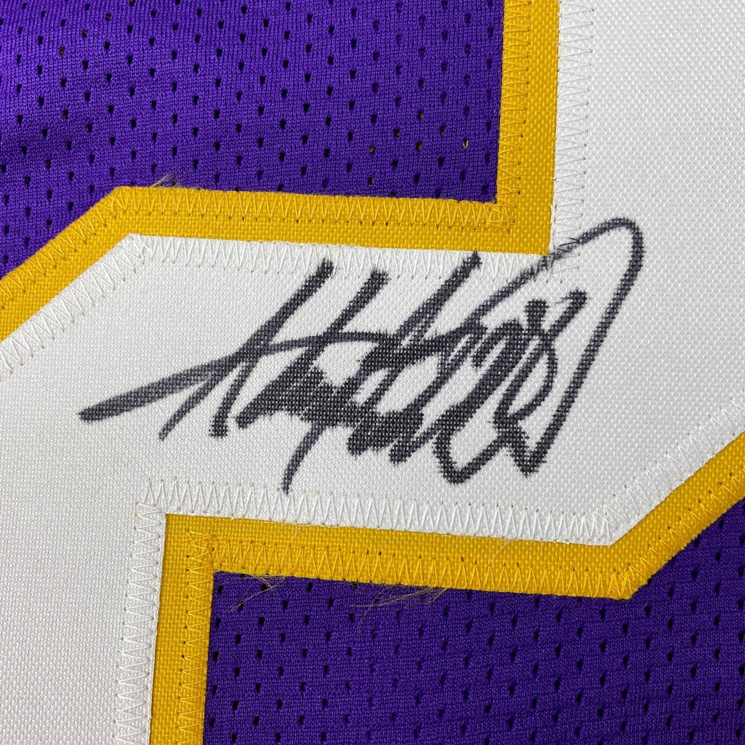 Autographed/Signed Adrian Peterson Minnesota Purple Jersey Beckett COA