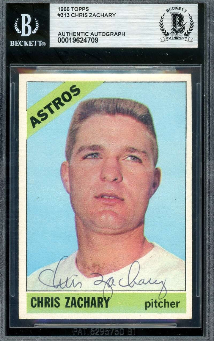 Chris Zachary Beckett BAS Vintage Signed 1966 Topps Autograph