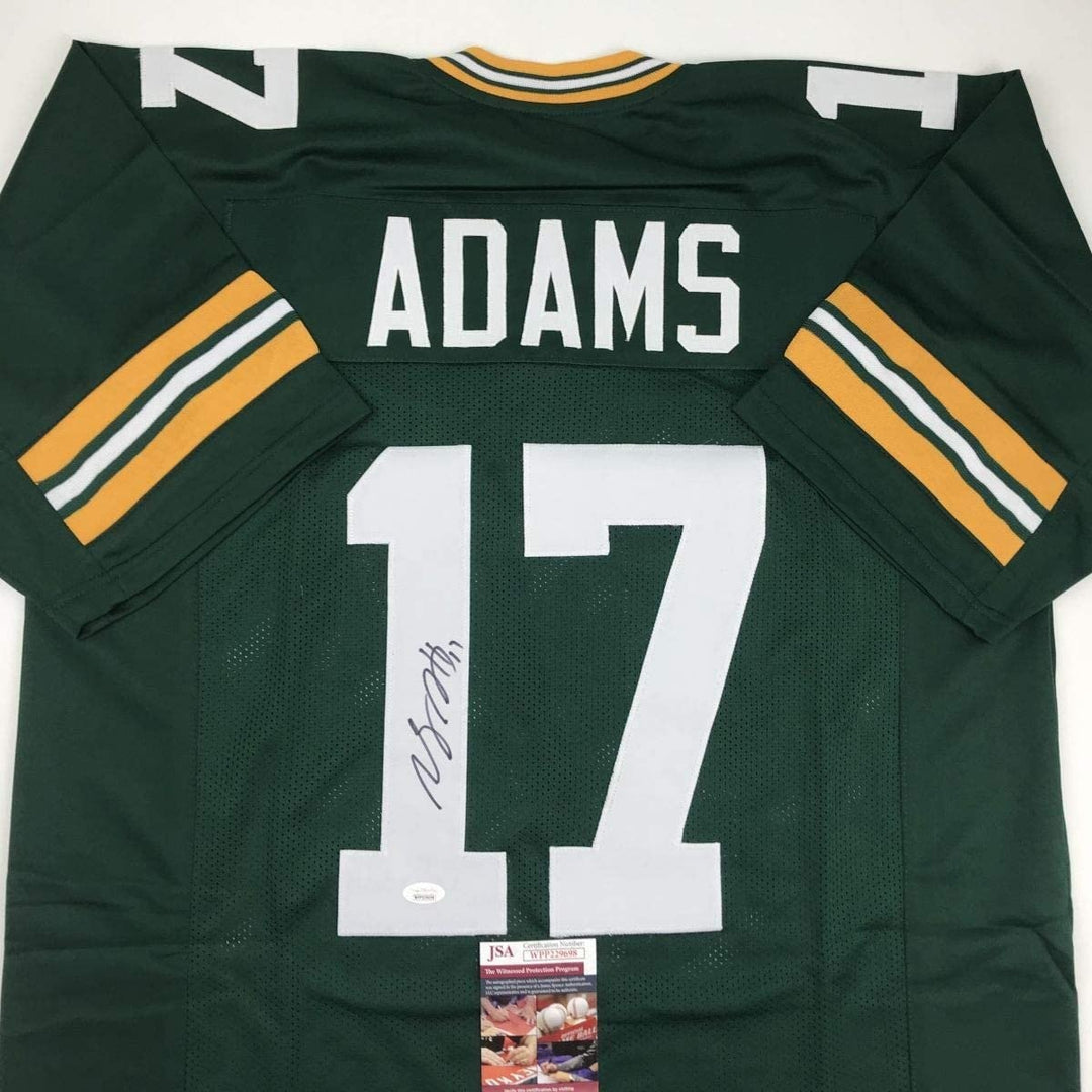 Autographed/Signed DAVANTE ADAMS Green Bay Green Jersey JSA COA Auto