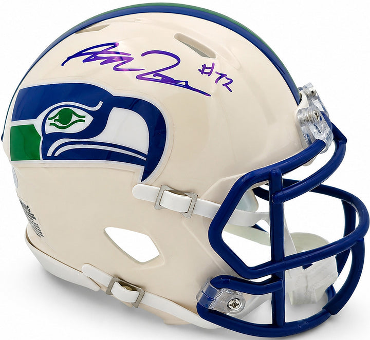 Abraham Abe Lucas Signed Seattle Seahawks Cream Retro Speed Mini Helmet MCS Holo