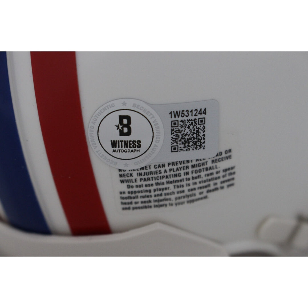 Warren Moon Signed Houston Oilers TB VSR4 Mini Helmet HOF BAS 44760