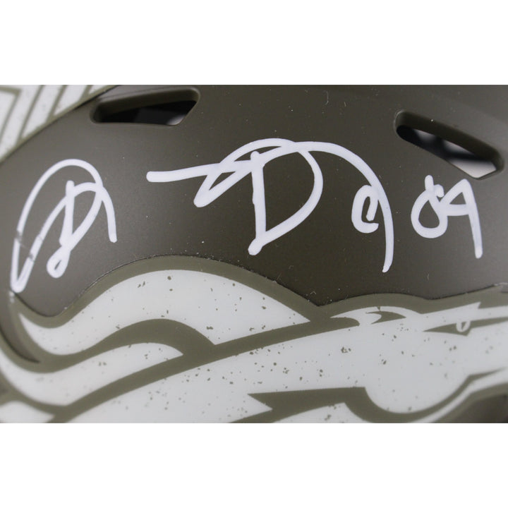 Shannon Sharpe Autographed Denver Broncos 22 Salute Mini Helmet Beckett 50810