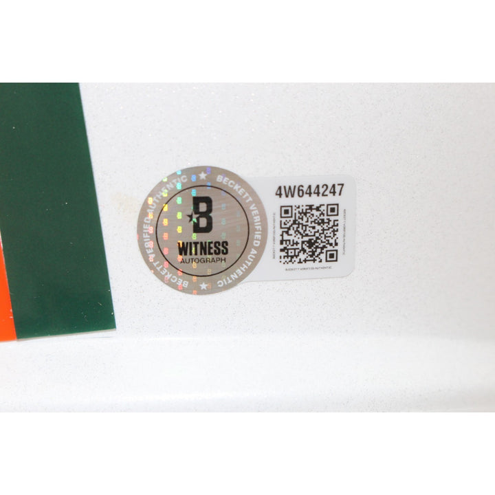 Michael Irvin Autographed Miami Hurricanes F/S Helmet Beckett Witness 56366