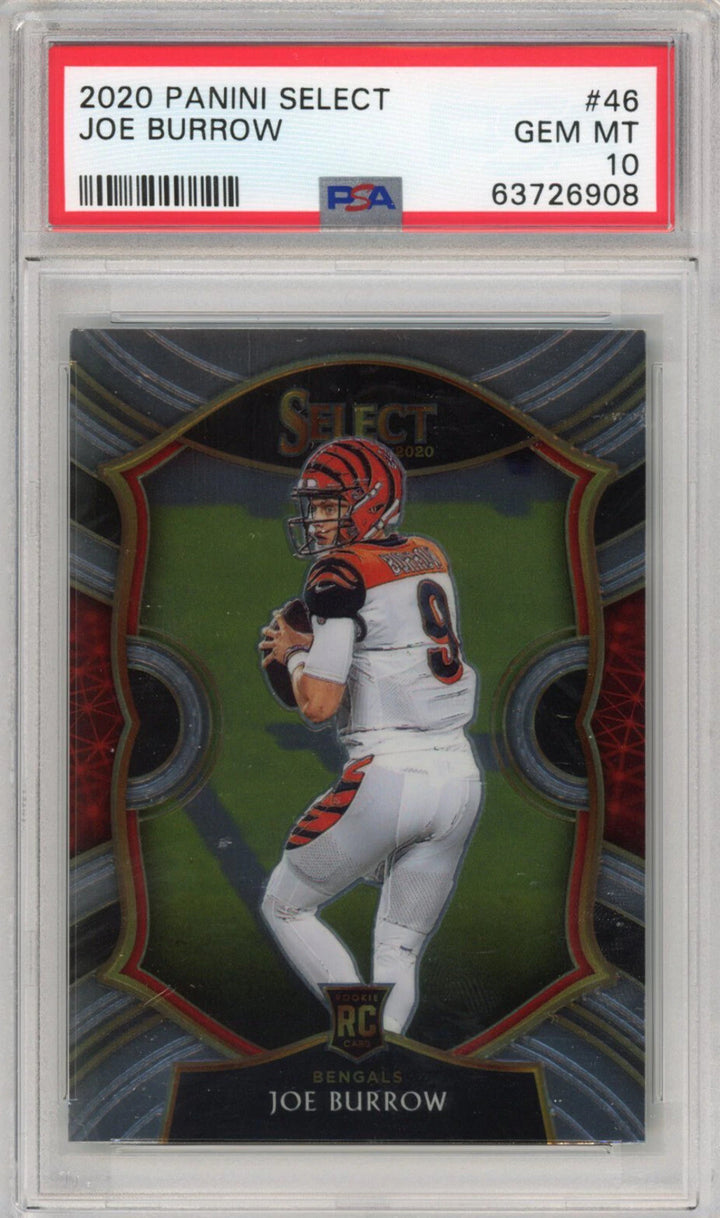 Graded 2020 Panini Select Joe Burrow #46 Concourse Rookie RC Card PSA 10 Mint