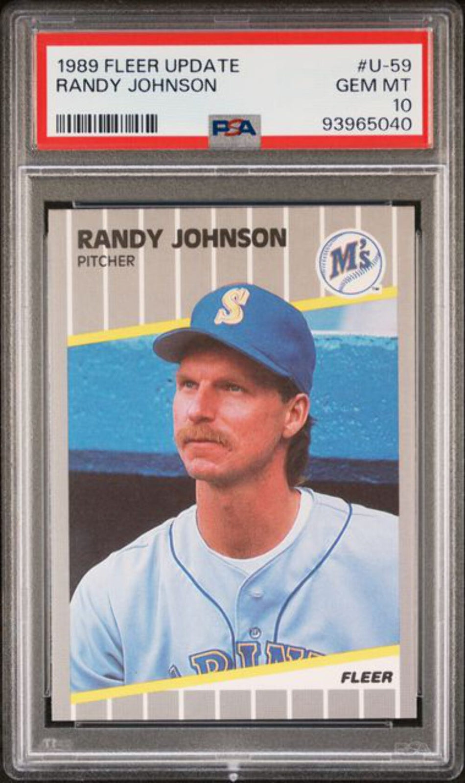 Graded 1989 Fleer Update Randy Johnson #U-59 Rookie RC Baseball Card PSA 10