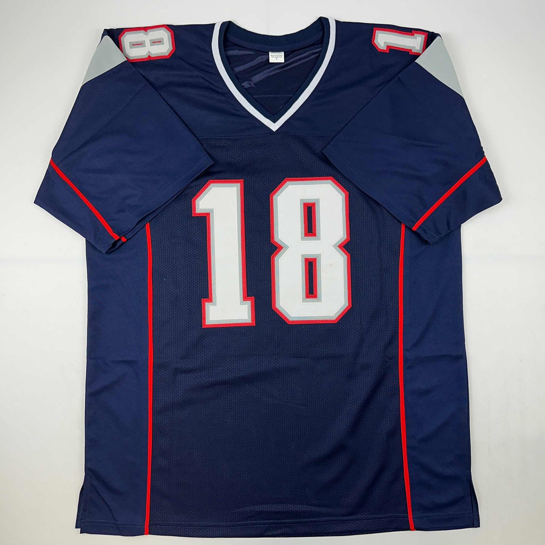 Autographed/Signed Matthew Slater New England Blue Jersey Beckett BAS COA