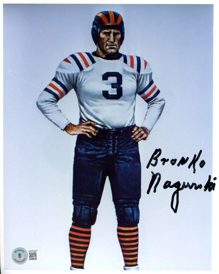 Bronko Nagurski Beckett BAS Autograph 8x10 Photo Signed