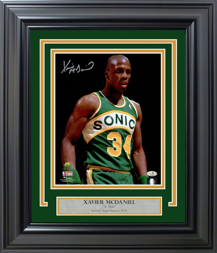 Xavier McDaniel Signed Framed 8x10 Photo Seattle Supersonics MCS Holo