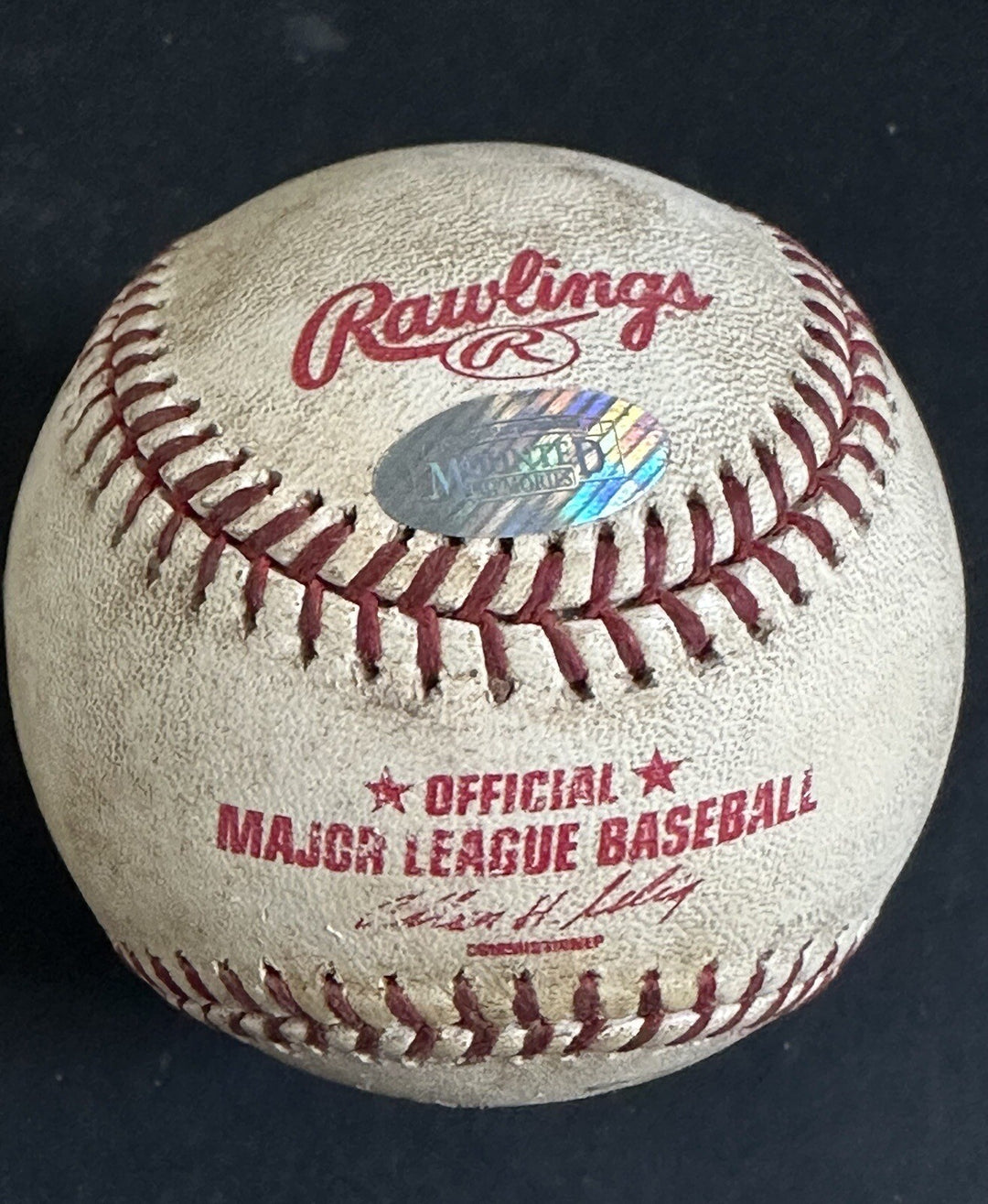 Albert Pujols 1st Hit & Game Used 2001 Logo Baseball Rookie Cardinals Auto MLB