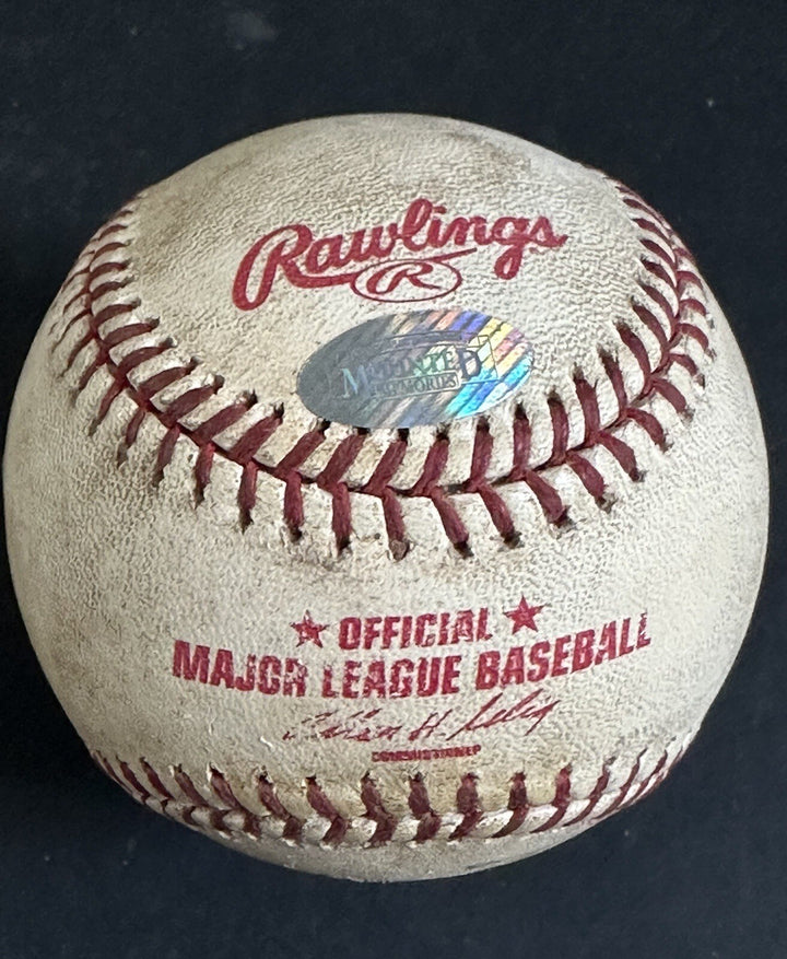 Albert Pujols 1st Hit & Game Used 2001 Logo Baseball Rookie Cardinals Auto MLB