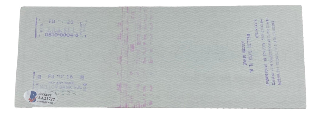 Stan Musial St. Louis Cardinals Signed  Bank Check #5492 BAS